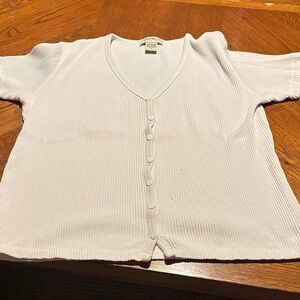 Eddie Bauer Cream Ribbed Cardigan